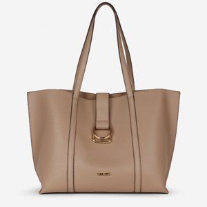 NWT Tan Vegan Leather Tote Shoulder Bag Handbag